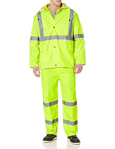 Global Glove Standard Reflective Rainwear, Hi-Vis Yellow, 5X-Large #TOP15