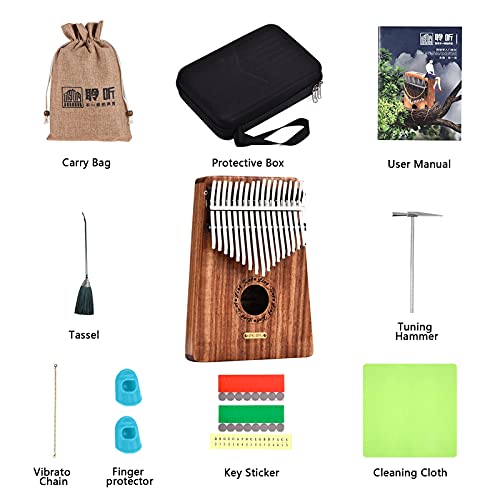 Lingting Kalimba 17 Keys Thumb Piano Mbira Finger Piano Gift For Kids Adult Beginners Professional（Lt-K17Y） #TOP5