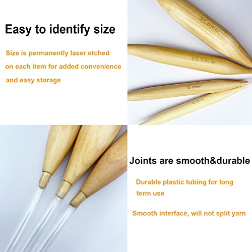 Mdoker Wooden Circular Knitting Needles 47-Inch Length Jumbo Cicular Knitting Needle For Giant Chunky Yarn Carpet Scarf Bulky Wool Roving Weaving,Us Size 50(25Mm) #TOP3