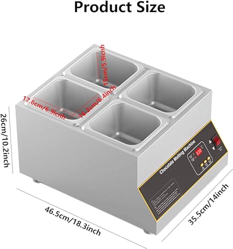 Máquina para fundir chocolate 12L 500W acero inox miniatura 7