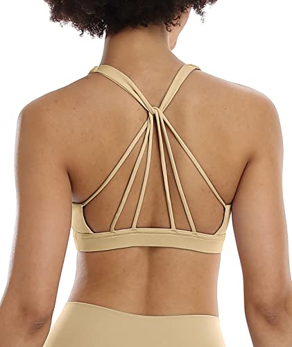 Image of icyzone Women's Padded Strappy Workout Running Sports Bras Medium Impact