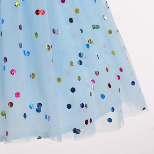 Image of IMEKIS Toddler Kids Girls Butterfly Dress Sparkle Sequins Tulle Wedding Formal Birthday Dresses 2-10T