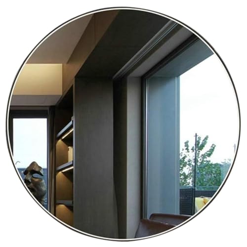 Image of 2 Feet Round Frameless Wall-Mounted HD Mirror with 5 mm Glass Thickness | Wall Hanging Mirror for Bathroom, Entryway, Living Room