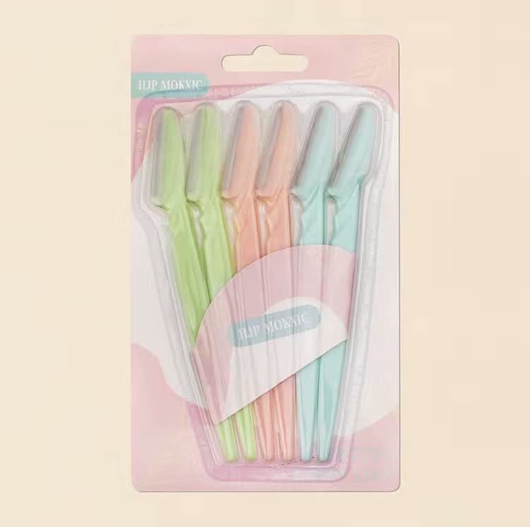 Eyebrow razor, 6 pieces exfoliating multipurpose razor, brows, face, and body