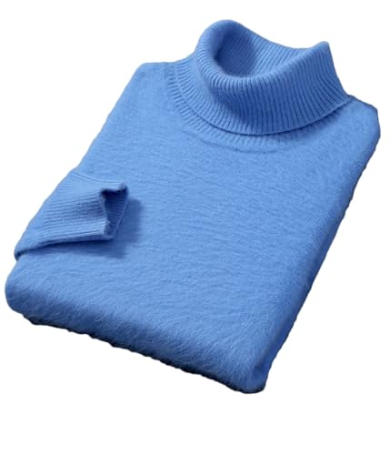 Men’s Sweater Fleece High Collar Pullover Loose Knitted Winter Warm Long Sleeve Jumper