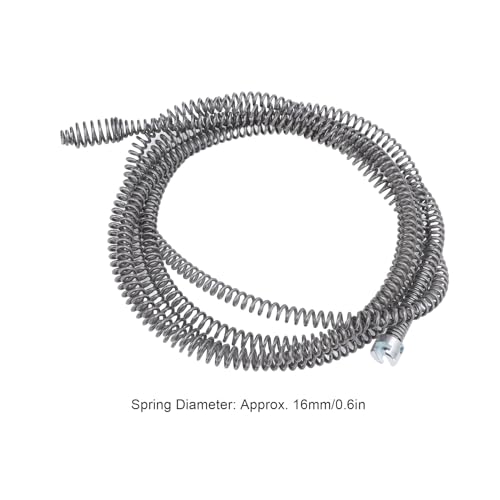 Cable destapacaños de acero manganeso con diseño de resorte, para desatascar fregaderos, baños y inodoros, diámetro 16 mm, 3 metros (9,8 pies) miniatura 6