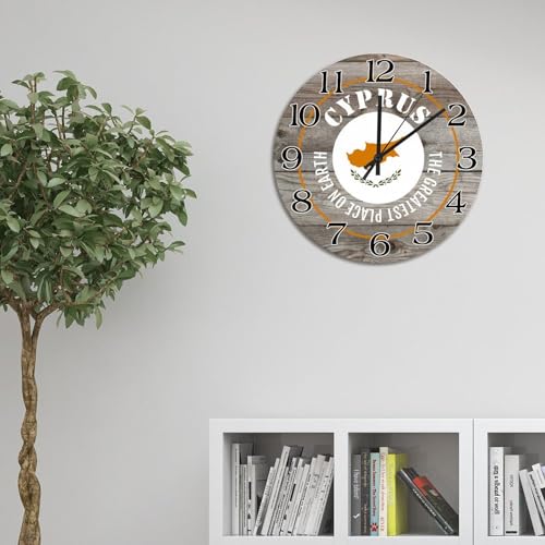 Horloge murale drapeau Chypre 38 cm à piles pour salon