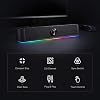 Barra de sonido RGB Redragon GS560 para escritorio, altavoz de computadora 2.0 canales con barra de luz dinámica sincronizada con audio/pantalla, control táctil retroiluminado con perilla de volumen, alimentado por USB con cable de 3.5mm, negro 6