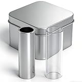 Pinkmoli Guitar Slide Set – 2-Piece Glass & Stainless Steel Slide for Guitar & Bass, Medium Tone Bar, Smooth Sustain and Clear Slide Sound