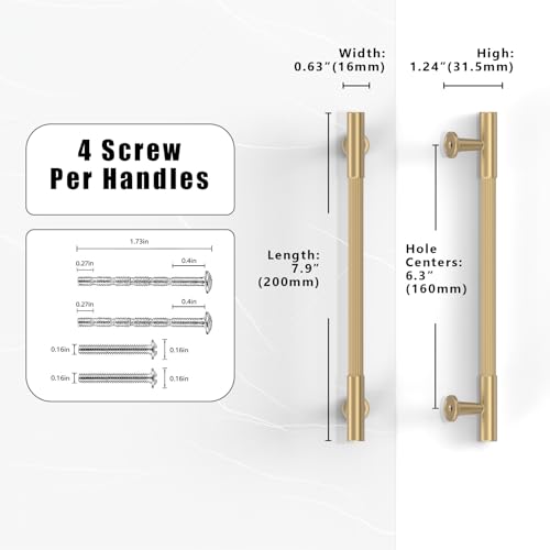 Talentedeco 10 Pack Champagne Bronze Cabinet Pulls 6.3 Inch(160mm) Honey Bronze Kitchen Cabinet Handles Solid Heavy Duty Drawer Pulls by Talentedeco - Used condition - Image 2