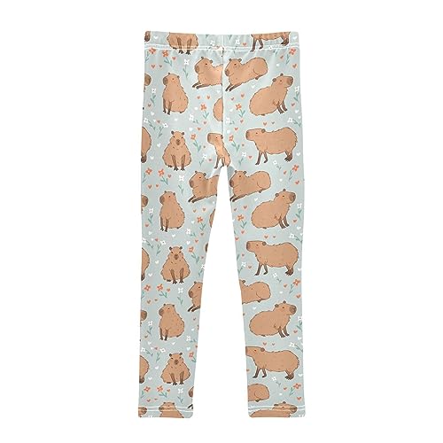 Aflyko Calça legging infantil para treino de dança comprimento até o tornozelo 4-10T, Multicolorido-