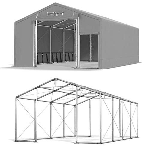 Zeltgarage Das Company Lagerhalle 6x8x2,5 m feuersicher grau