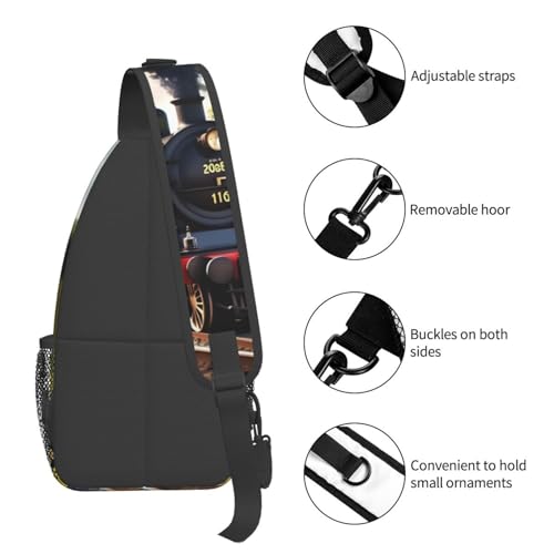 Bolso bandolera con estampado de tren para mujer y hombre miniatura 5