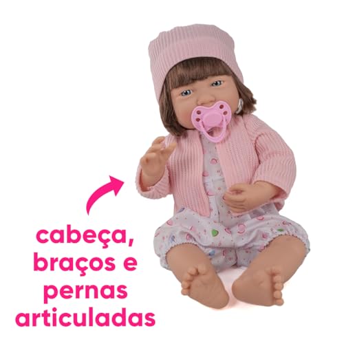 Boneca Bebê Reborn Realista Cabelo E Roupinha Conect Brinq (Menina)