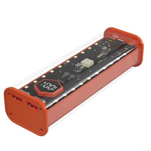 4x21700 - Batería externa de 22 5 W con doble salida y puertos de entrada para carga portátil, compatible con smartphones y tabletas (naranja)