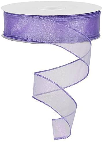 Image of UKIYO | Organza Ribbon(15+ Color Variations Inside) (L-35 Meters,W-1 Inch) | Ribbon for Gift Wrapping,Gift Bows Making, Decoration,Bags Handle (Pack of 1, Lilac)