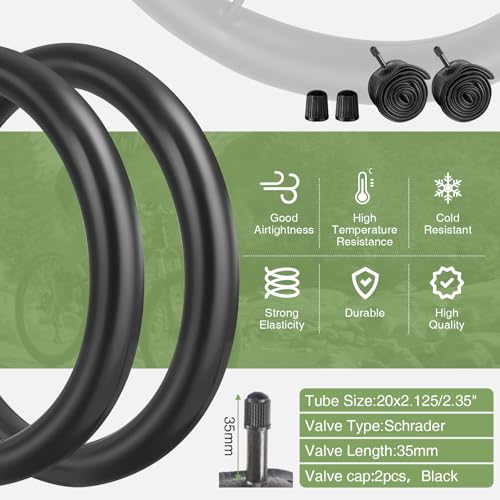 WEEROCK 20 Inch BMX Tire, 20 x 2.4 (64-406) Bike Tires, 2 Pack Folding Bead Replacement Tyre with/Without Inner Tubes for 20\" Bicycles, MTB, Mountain Bike, BMX, Dirt Jumper, Black - Thumbnail 5