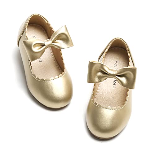 Image of Felix & Flora Toddler Flower Girl Dress Shoes - Girl Ballet Flats Party School Shoes Wedding