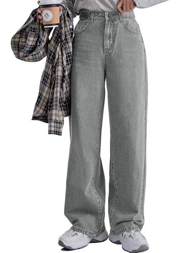 Image of Noble Monk Women Denim Wide Leg Premium Charcoal Jeans for Women |Baggy Fit Jeans for Women |Bell Bottom Jeans for Women