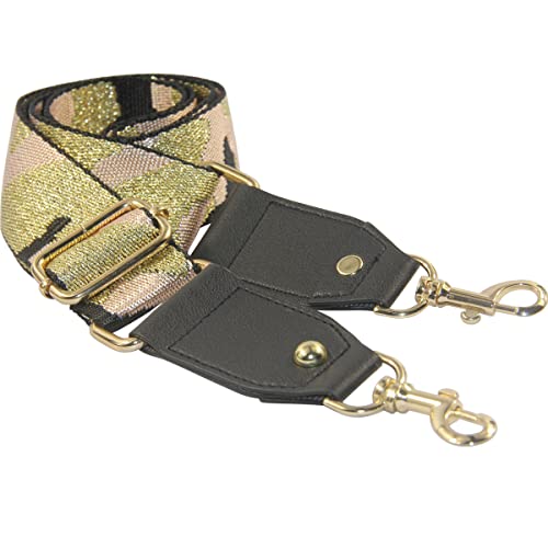 Image of Duwi Wide Purse Strap Jacquard Guitar Style Strap Multicolor Canvas Adjustable Crossbody Bag Strap(black,pink,camouflage)