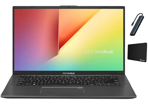 ASUS VivoBook 14 inch FHD Laptop, AMD Ryzen 7 3700U, 8GB DDR4, 512GB SSD, Backlit Keyboard, Fingerprint Reader, AMD Radeon RX Vega 10 Graphics, Windows 10 Home, Slate Grey with TGY Accessories