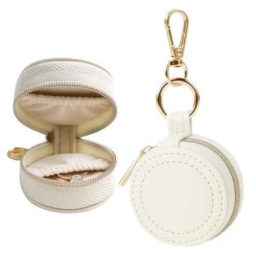 AUUTI Portable Ring Keychain Holder - White Jewelry Holder