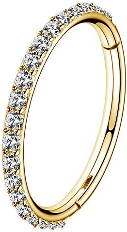 Liuxn 10 stuks gebogen neus stud stalen neusring Cubic Zirconia L Bend Bar Piercing Sieraden, 20 Gauge