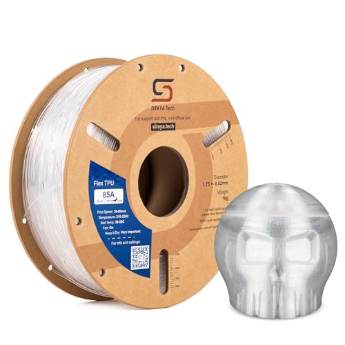 Image of Siraya Tech Flex TPU 85A 3D Printer Filament, ISO 10993 Tested, Clear, 1kg