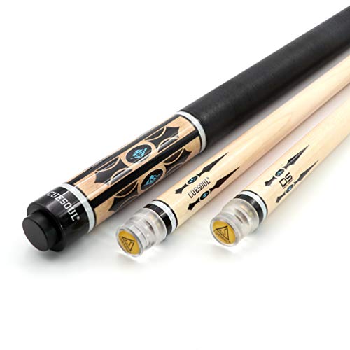 Cuesoul taco de billar 58 pulgadas con 2 shafts y estuche miniatura 3