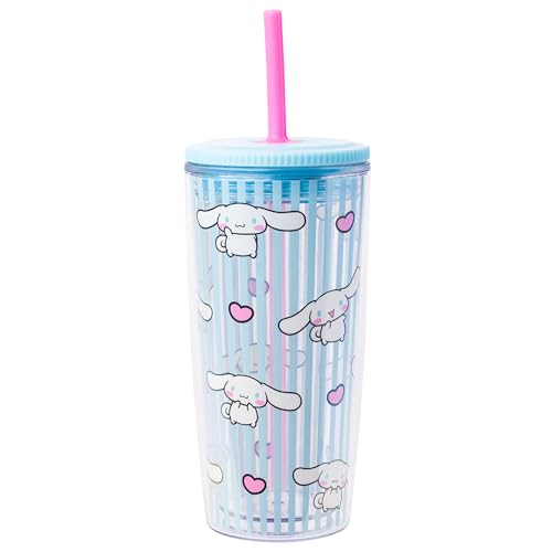 Silver Buffalo Sanrio Hello Kitty Cinnamoroll, Tumbler with Straw, 20oz