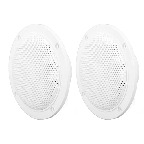 Gugxiom Speakers, 4 Inch Waterproof and Weather Resistant Outdoor Audio Stereo Sound System, 120 Watt Power and Low Profile Slim Style - 1 Pair, Marine Speakers