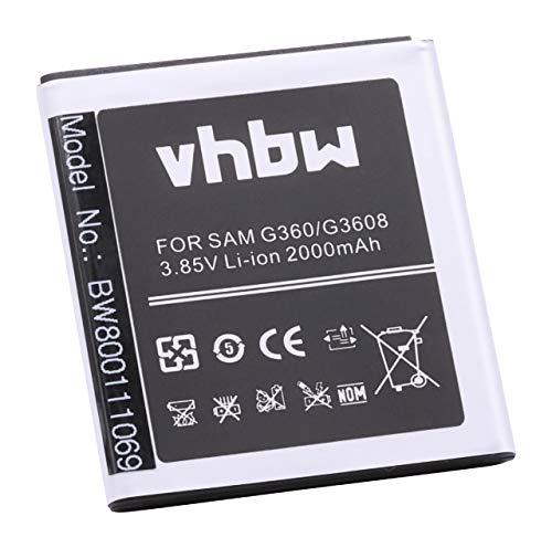 vhbw Batterie Compatible avec Samsung Galaxy Core Prime CDMA, Core Prime TD-LTE, Core Prime téléphone Portable (2000mAh, 3,85V, Li-ION)
