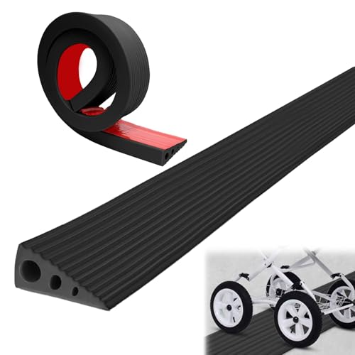 Rampa de umbral de puerta – 6,5 cm x 2,5 cm x 100 cm – Rampa de umbral de goma, rampa para silla de ruedas, umbral de puerta de hasta 800 kg, soporta hasta 800 kg para robot aspirador, silla de ruedas