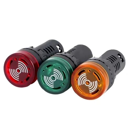 Zumbador LED de 22mm evita despistes con su alarma intermitente amarilla de 12V