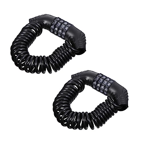 POPETPOP 2Pcs Portable Theft Password Lock Durable Steel Wire Cable Lock for Bicycles Motorcycles and Helmets Lightweight Combination Security