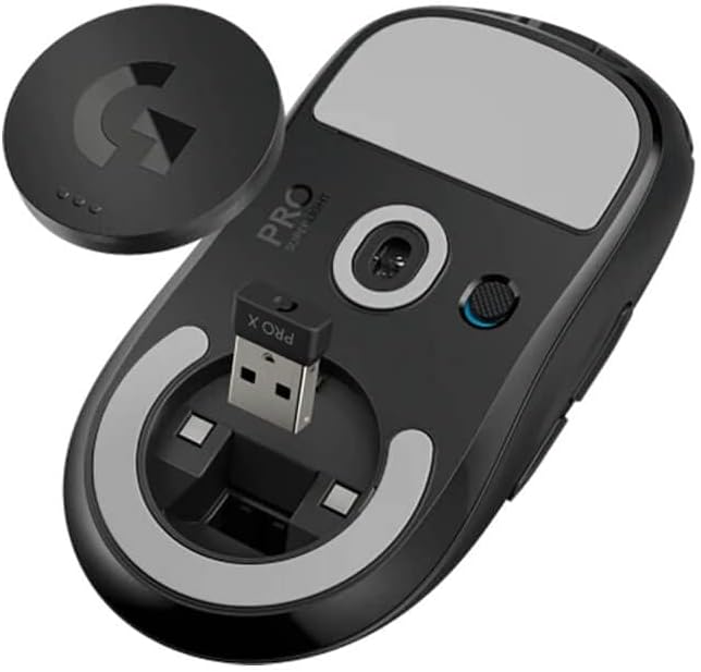 Logitech G PRO X Superlight Wireless Gaming Mouse, Ultra-Lightweight, Hero 25K Sensor, 25,600 DPI, 5 Programmable Buttons, Long Battery Life, Compatible with PC/Mac - Black (Renewed)
