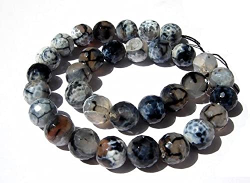 Agate faceted round beads 14mm naturelles de qualité supérieure en rang de 14"
