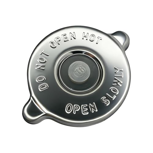 Eponcia Radiator Cover 16 PSI Engine Reservoir Cap Stainless Steel Leak-Proof Seal Cover for Radiators Dual-Lug Tank Lid Valve Cap Replacement Universal for Most Cars Fits for Dodge Jeep (Silver)