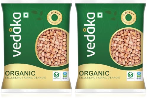 Image of Amazon Brand - Vedaka Organic Groundnut Kernel 1Kg | Raw Peanut | Naturally Rich Source Of Protein & Fiber | Cholesterol Free & No Added Additives (Pack of 2)