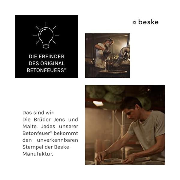 Betonfeuer® - Das Original der Beske-Manufaktur | Modell 'Solo' | Ø14cm ‚gerade‘ mit Dauerdocht | Wiederbefüllbare… – Bild 8
