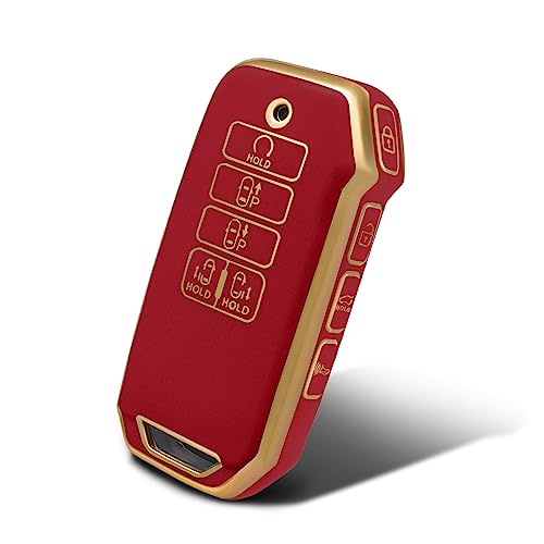 WORCAS TPU Smart Key Fob Case Protective Cover Compatible with Kia K3 K4 K5 KX5 KX7 Sportage Telluride Carnival Optima Sedona Sorento,9 Button Keyless Entry Remote(Red) by WORCAS - Used condition - US$6.64
