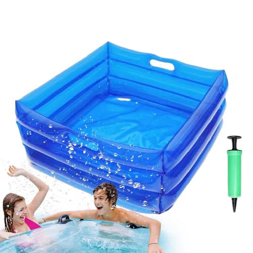Inflatable Foot Bath Tub - Sink for Relaxation | Portable Foot Bath for Swimming Pool, 35 x 35 x 14 cm, Foot Bath for Pool, Blue Foot Bath for Home, Spa, Portable Sink for Backyard