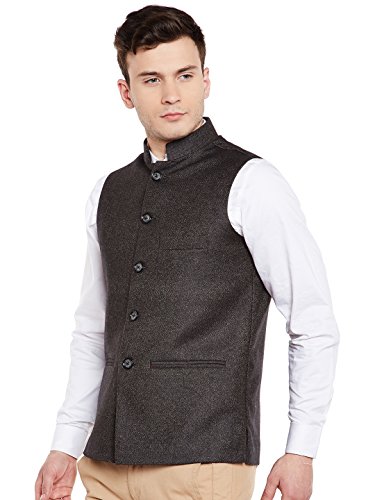 Image of WINTAGE Men's Tweed Bandhgala Festive Nehru Jacket Waistcoat -7 Colors