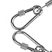 Inzopo 1.6M Retractable Steel Wire Coiled Lanyard Extend Rope with Lock Carabiners
