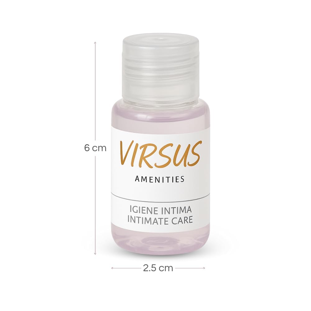Virsus Flaconi Igiene Intima 20 ml, Flaconcini con Tappo Richiudibile per Hotel B&B Linea Cortesia 50 pezzi
