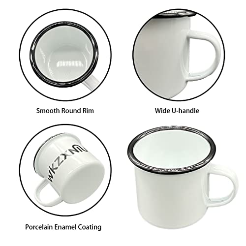 Wkzxniu Enamel Camping Coffee Mug With Handle, 12Oz Coffee Camp Small Enamel Tea Cups For Indoor And Outdoor Activities, 350Ml (White) #TOP2