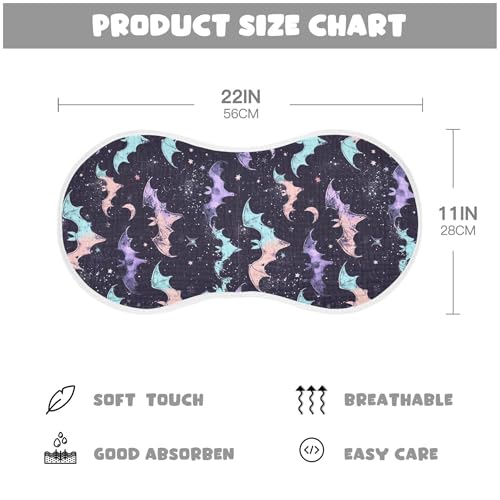 xigua Colored Bats Baby Burp Cloths for Newborn Boys and Girls 1 Pack, Soft & Absorbent Cotton Baby Burp Cloth, Baby Washcloths, Newborn Towel, Burp Rags4