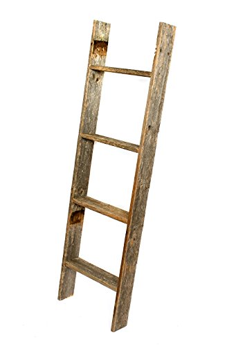 BarnwoodUSA Rustic Farmhouse Blanket Ladder - Our 4 ft Ladder can be Mounted