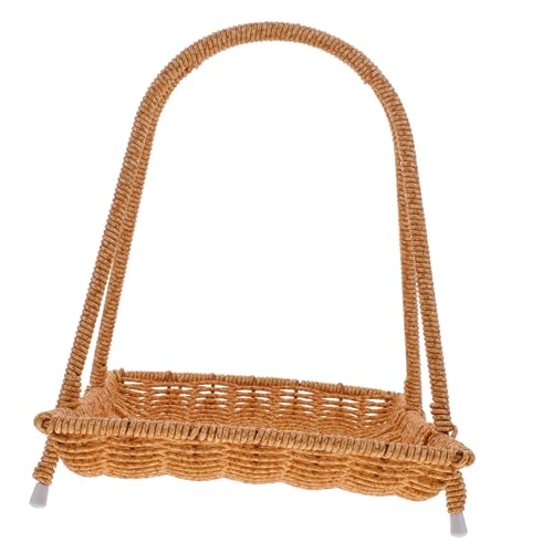 OUNONA Imitation Rattan Woven Basket Tray for Desktop Decor Versatile Serving Basket for Food Fruits and Vegetables Easy to Clean for Home and Kitchen Use