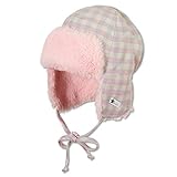 Sterntaler - Mädchen Baby Fliegermütze Wintermütze zum Binden mit Ohrenschutz und lilanen Glanzfäden, rosa - 4401921, Größe 53